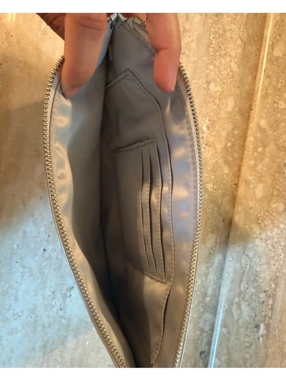 Coach Metallic Silver wristlet